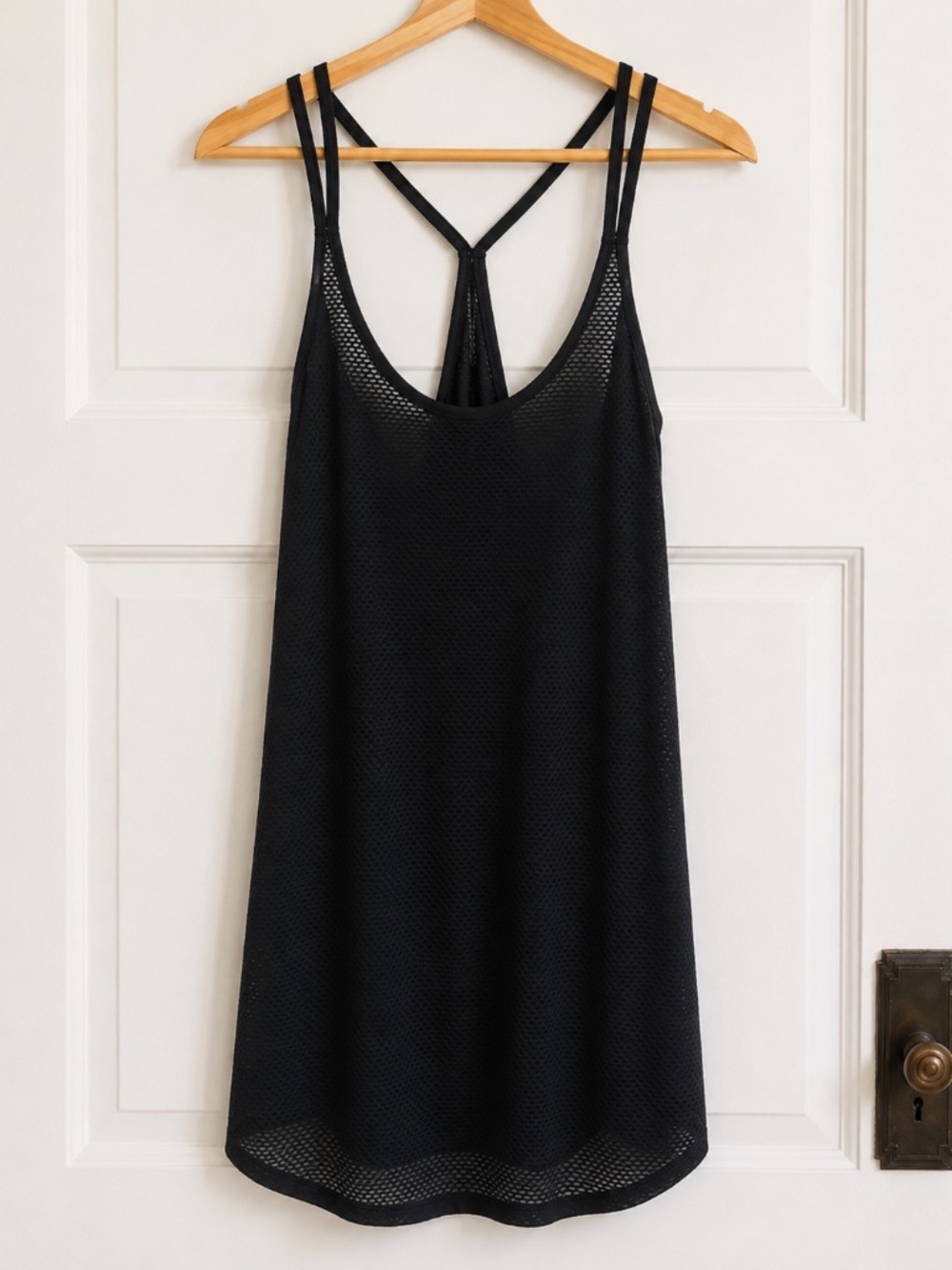 Old Navy Active Black Mesh Racerback Tank Top
